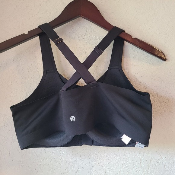 Victorias Secret VSX Knockout‎ 2 Underwire Sports Bra 36C Black High Support Zip - Picture 2 of 4